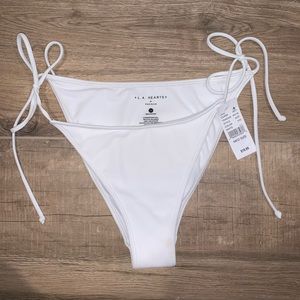 LA Hearts White Bikini Bottom